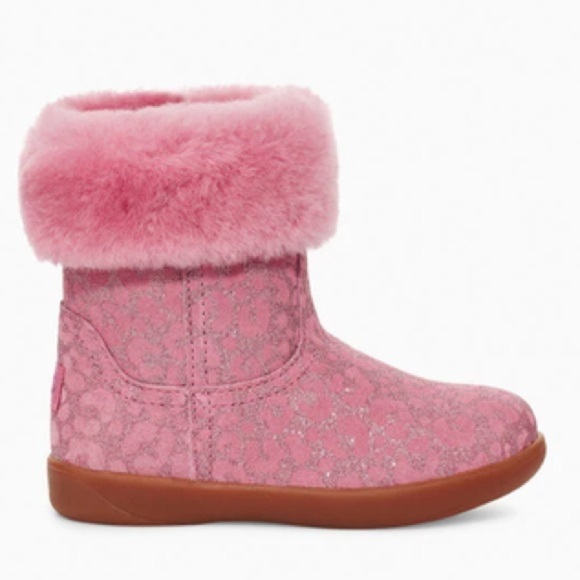 UGG Jorie II Glitter Leopard Boots in Pink - Picture 8 of 9
